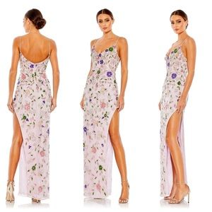 New! Mac Dougal embellished lace floral sequin dress gown nwot 17503